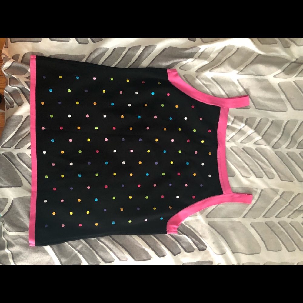 Pink and black tank top